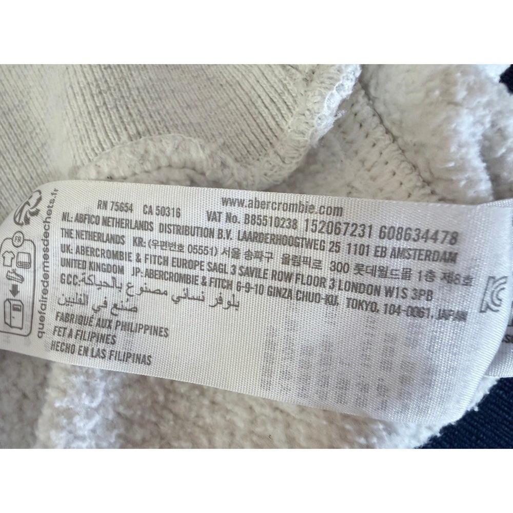 Abercrombie & Fitch Nantucket Yachting Coastal Sweatshirt Large Gray Crop Preppy - Picture 9 of 10